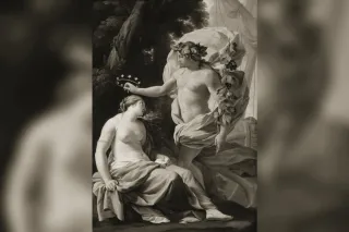 Thésée combattant le Minotaure dans le Labyrinthe, vase grec à figures rouges