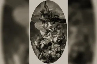 Zeus brandissant la foudre sur un vase grec à figures rouges