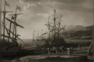 Vue artistique de Troie l'antique, cité fortifiée dominant la plaine de l'Hellespont